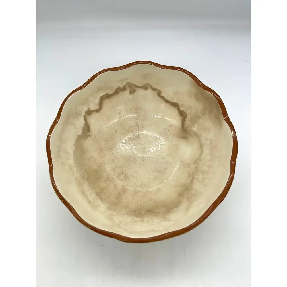 Vintage MCM Stangl White Dogwood Serving Bowl 9” Hand Painted Mid Century